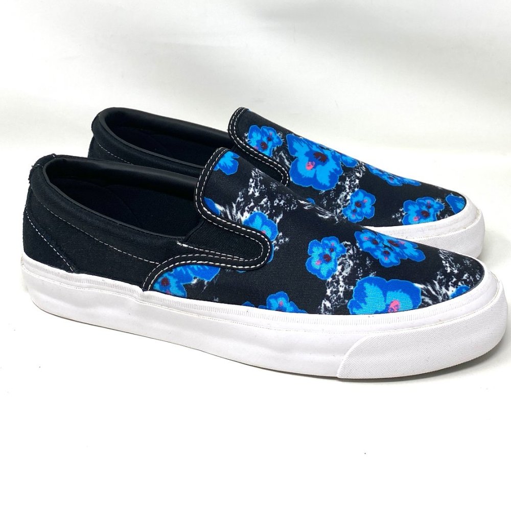 Converse Shoes Men's One Star CC Slip On Black Canvas Blue Floral Size 164228C - Picture 4 of 10